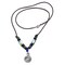 Aluminum Spiral Leather Necklace Peruvian Ceramic Green Blue White and Matching Earrings product 3